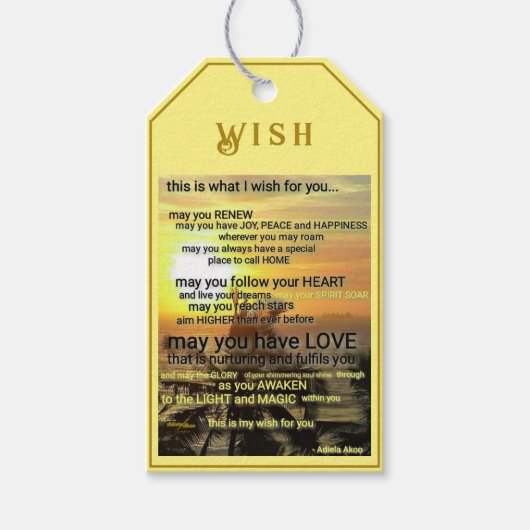 WISH Gift Label van Adiela Akoo Cadeaulabel (Voorkant)