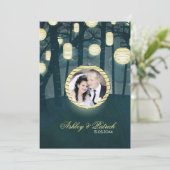 Wish Lantern Dream Forest Add Your Photo Wedding Kaart (Staand voorkant)