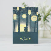 Wish Lantern Dream Forest Wedding RSVP Uitnodiging (Staand voorkant)