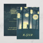 Wish Lantern Dream Forest Wedding RSVP Uitnodiging (Voorkant / Achterkant)