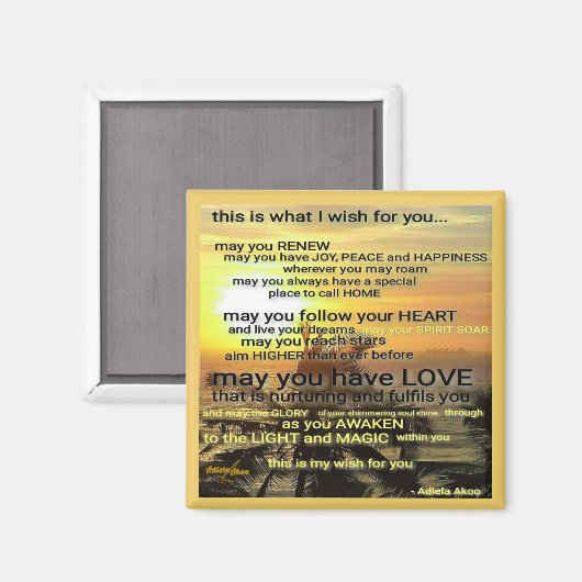 WISH Magnet van Poet Adiela Akoo (Voorkant / Achterkant)