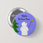 Wish Maker Snowman Ronde Button 5,7 Cm (Voorkant /achterkant)