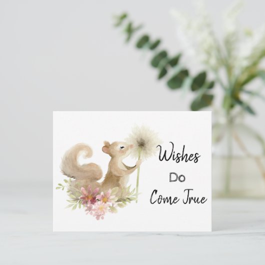 *~* Wish Mouse Dandelion Zwangerschap Aankondiging Briefkaart (Staand voorkant)