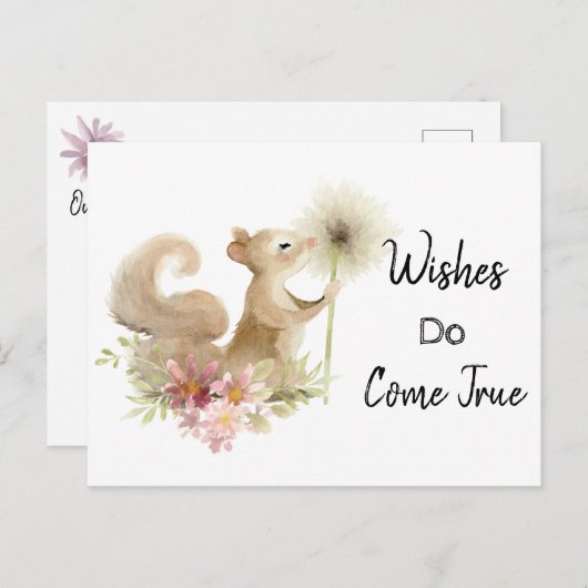 *~* Wish Mouse Dandelion Zwangerschap Aankondiging Briefkaart (Voorkant / Achterkant)