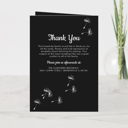 Wish Photo Funeral Program | Dienstenvolgorde Programma (Achterkant)