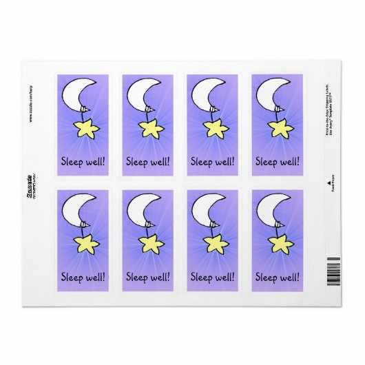 Wish 'Sleep well' - Good night label (Full Sheet)