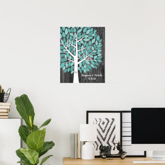 Wish Tree - 100 Leaf Guest Book Alternative Poster (Thuiskantoor)