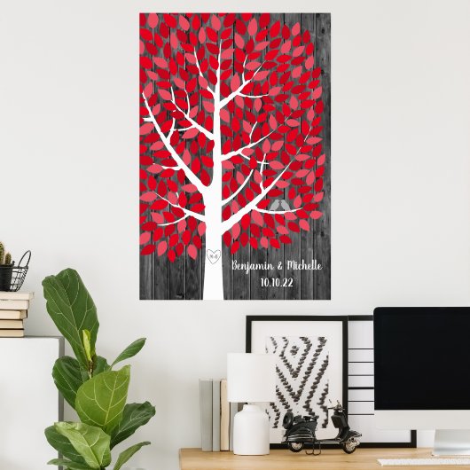 Wish Tree - 250 Leaf Guest Book Alternative Poster (Thuiskantoor)