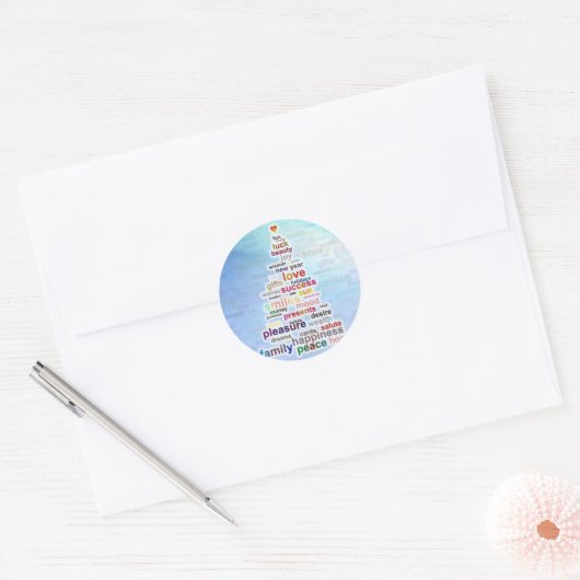 Wish Tree Ronde Sticker (Envelop)