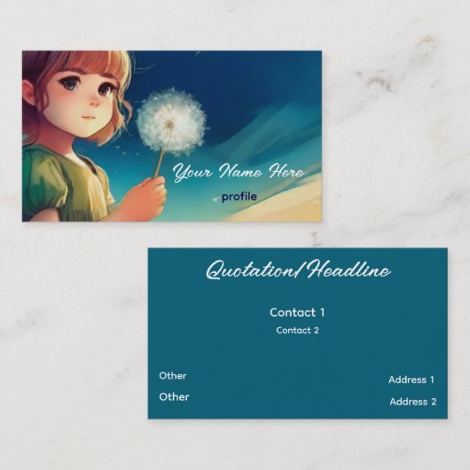 Wish Under the Stars – Dromerige, op anime geïnspi Visitekaartje (Voorkant / Achterkant)