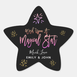 Wish Upon A Magical Star Roze Script Sterren Namen Ster Sticker
