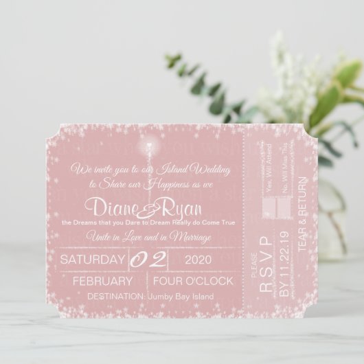 Wish Upon a Star huwelijkskaartuitnodiging Kaart (Staand voorkant)