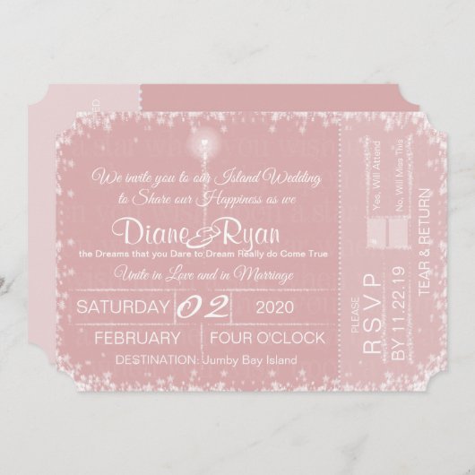 Wish Upon a Star huwelijkskaartuitnodiging Kaart (Voorkant / Achterkant)