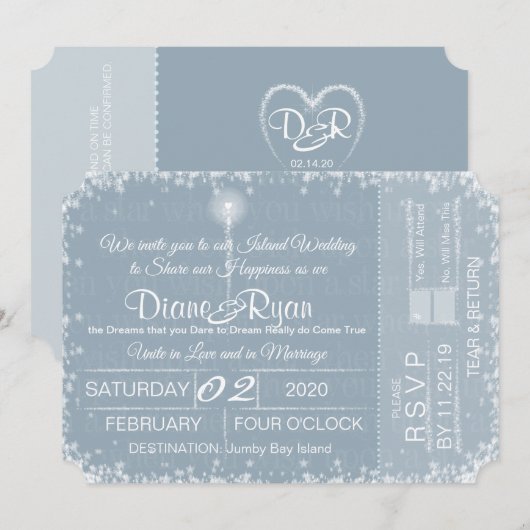 Wish Upon a Star huwelijkskaartuitnodiging Kaart (Voorkant / Achterkant)