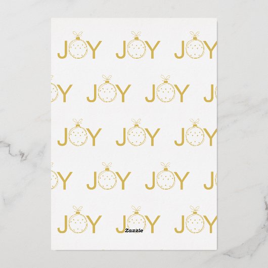 Wish van Joy met een gouden kerstbal Folie Feestdagenkaart (Achterkant)