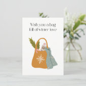 Wish you a bag full of winter love bedankkaart (Staand voorkant)
