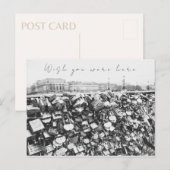 "Wish you was here" - Liefde Lock Bridge in Parijs Briefkaart (Voorkant / Achterkant)