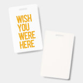 Wish You Were Here  Badge (Voor- en achterkant)