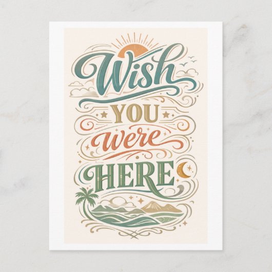 "Wish You Were Here" Briefkaart (Voorkant)