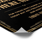 Wish You Were Here Deco 1920s Zwart Goud Trouwen Poster (Hoek)