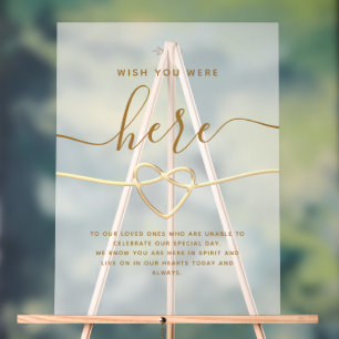 Wish You Were Here Trouwherdenking Acryl Bord
