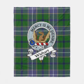 Wishart Hunting Clan Badge Tartan Pset Fleece Deken (Voorkant)