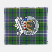 Wishart Hunting Clan Badge Tartan Pset Fleece Deken (Voorkant (Horizontaal))