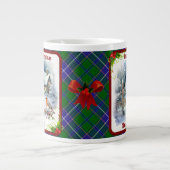 Wishart Tartan & Robin Christmas Personalized Grote Koffiekop (Voorkant)