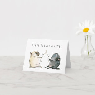 Wishbone Pugs Thanksgiving card Kaart