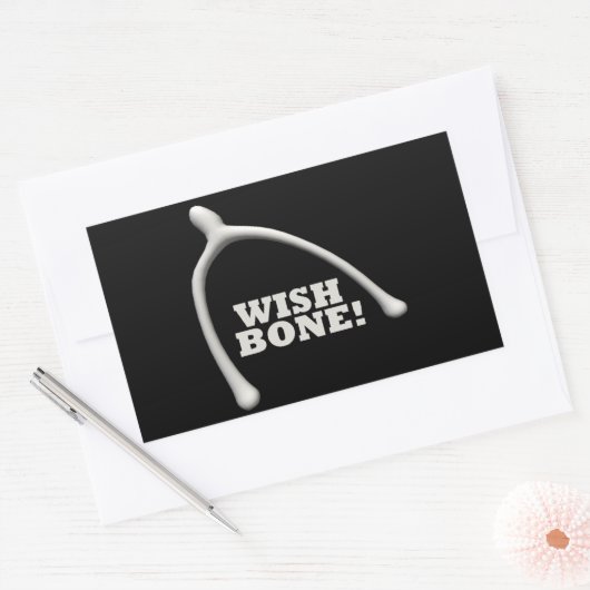 Wishbone Rechthoekige Sticker (Envelop)