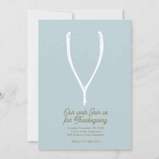 Wishbone Thanksgiving Invitation Kaart (Voorkant)