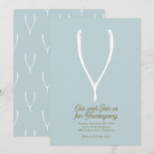 Wishbone Thanksgiving Invitation Kaart (Voorkant / Achterkant)