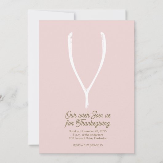 Wishbone Thanksgiving Invitation Kaart (Voorkant)