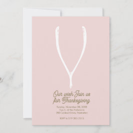 Wishbone Thanksgiving Invitation Kaart
