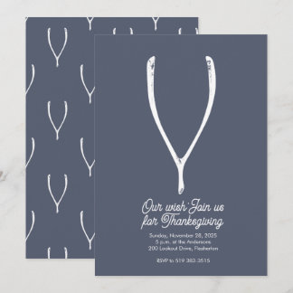 Wishbone Thanksgiving Invitation Kaart