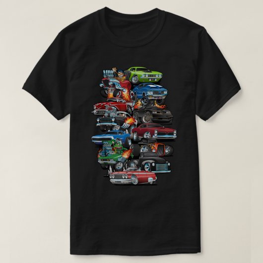 Wisheid van auto's Klassieke auto's en hotspots T-shirt (Design voorkant)