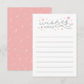 Wishes and Advice Star Baby shower Game Kaart (Voorkant / Achterkant)