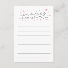 Wishes and Advice Star Baby shower Game Kaart