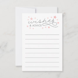 Wishes and Advice Star Baby shower Game Kaart