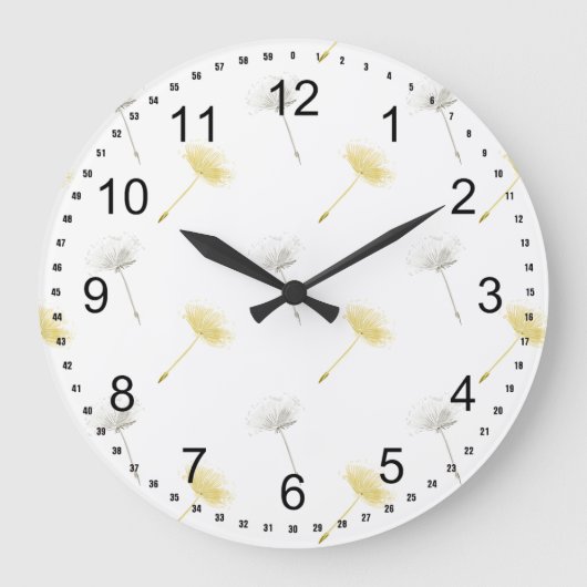 Wishes Dandelion Flowers Grote Klok (Voorkant)