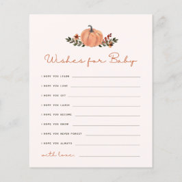 Wishes for Baby Fall Pumpkin Advice Card