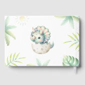Wishes For Baby Girl Cute Dinosaur Guest Book Gastenboek (Achterkant)