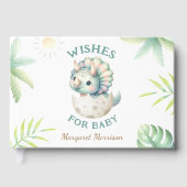 Wishes For Baby Girl Cute Dinosaur Guest Book Gastenboek (Voorkant)