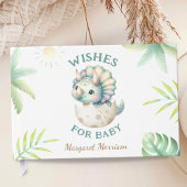 Wishes For Baby Girl Cute Dinosaur Guest Book Gastenboek