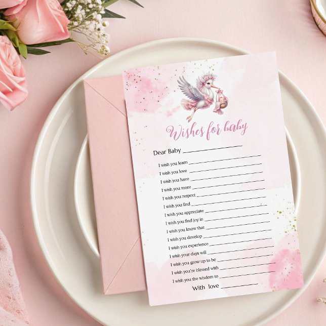 Wishes for Baby Stork Girl Shower Game (Creator heeft geüpload)
