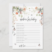 Wishes for Baby Wildflower Baby Shower Kaart (Voorkant)