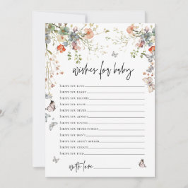 Wishes for Baby Wildflower Baby Shower Kaart