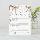 Wishes for Baby Wildflower Baby Shower Kaart (Staand voorkant)