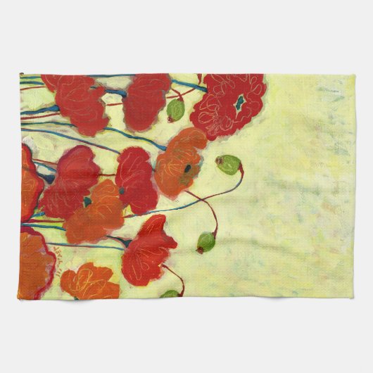 Wishful Blooming Red Poppy Kitchen Towel Theedoek (Horizontaal)