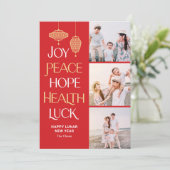 Wishful Words Chinese nieuwjaarskaart Feestdagenkaart (Staand voorkant)